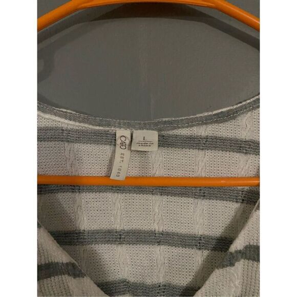 Cato Grey And White Batwing Short Sleeve Top Size Large - Picture 4 of 4